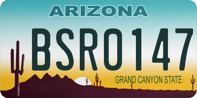 AZ license plate BSR0147