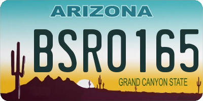 AZ license plate BSR0165