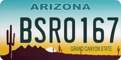 AZ license plate BSR0167