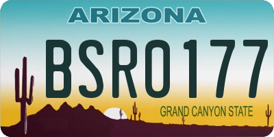 AZ license plate BSR0177