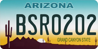 AZ license plate BSR0202