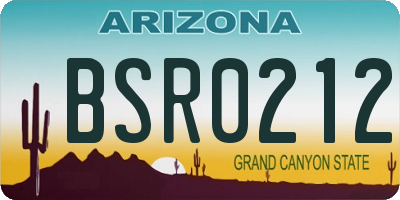 AZ license plate BSR0212
