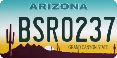 AZ license plate BSR0237