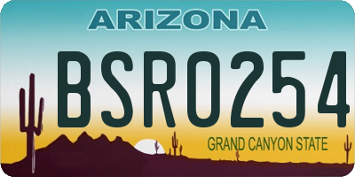 AZ license plate BSR0254