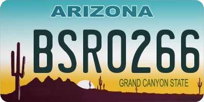 AZ license plate BSR0266