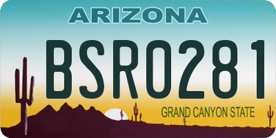 AZ license plate BSR0281