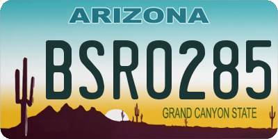 AZ license plate BSR0285