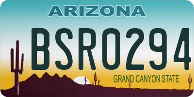 AZ license plate BSR0294