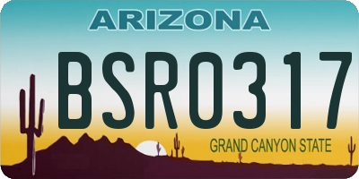 AZ license plate BSR0317