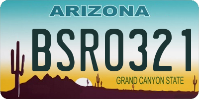 AZ license plate BSR0321