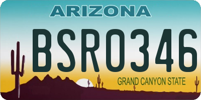 AZ license plate BSR0346