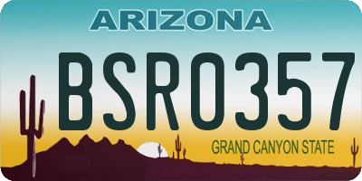 AZ license plate BSR0357