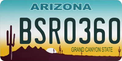 AZ license plate BSR0360