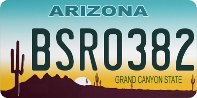 AZ license plate BSR0382