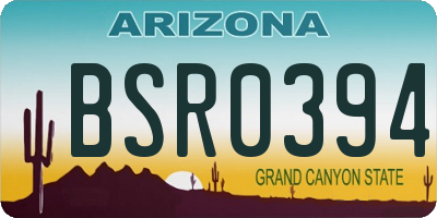 AZ license plate BSR0394