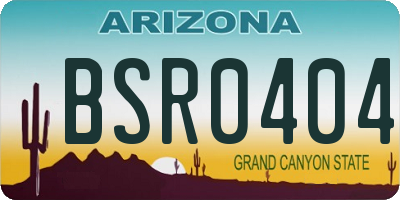 AZ license plate BSR0404