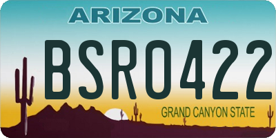 AZ license plate BSR0422