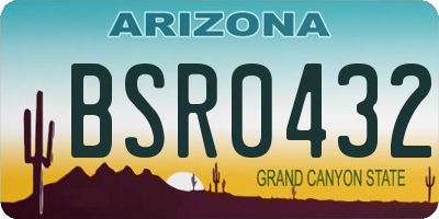 AZ license plate BSR0432