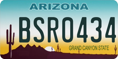 AZ license plate BSR0434