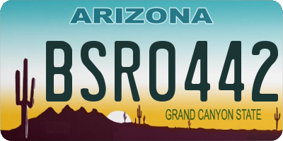 AZ license plate BSR0442