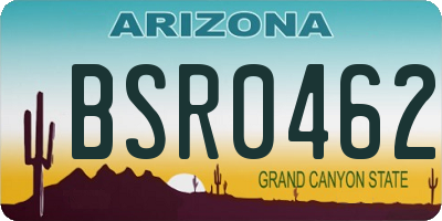 AZ license plate BSR0462