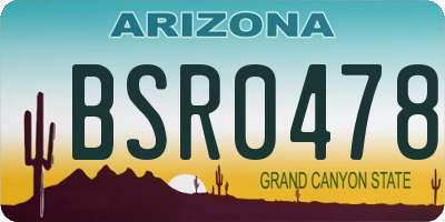 AZ license plate BSR0478