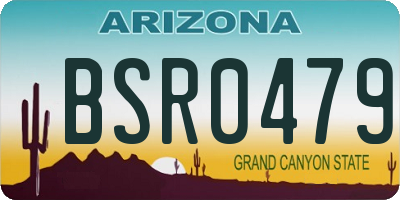 AZ license plate BSR0479