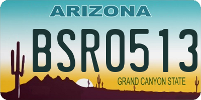 AZ license plate BSR0513