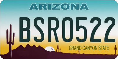AZ license plate BSR0522