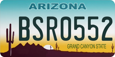 AZ license plate BSR0552