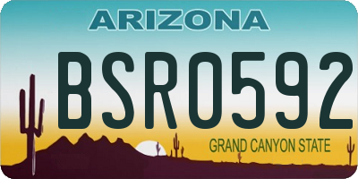 AZ license plate BSR0592