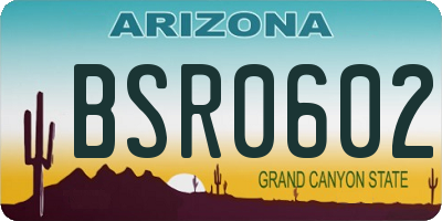 AZ license plate BSR0602