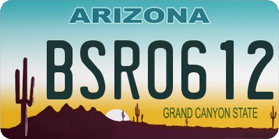 AZ license plate BSR0612