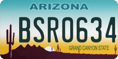 AZ license plate BSR0634