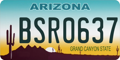 AZ license plate BSR0637