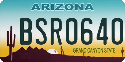 AZ license plate BSR0640
