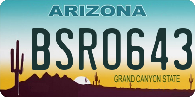 AZ license plate BSR0643