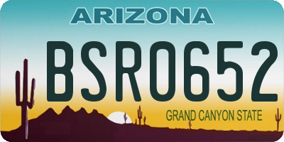 AZ license plate BSR0652