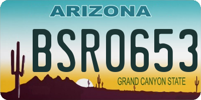 AZ license plate BSR0653