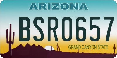 AZ license plate BSR0657