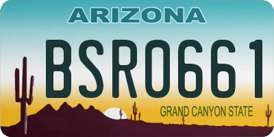 AZ license plate BSR0661