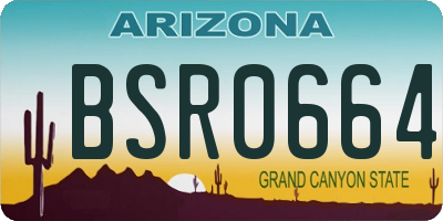 AZ license plate BSR0664