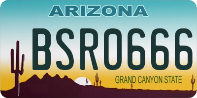 AZ license plate BSR0666