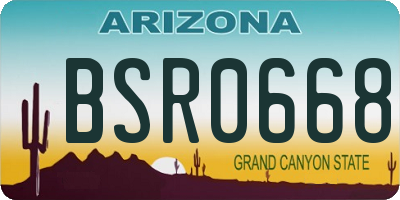 AZ license plate BSR0668