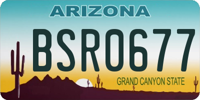 AZ license plate BSR0677