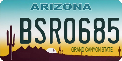 AZ license plate BSR0685