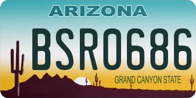 AZ license plate BSR0686