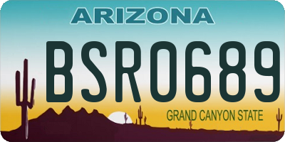 AZ license plate BSR0689