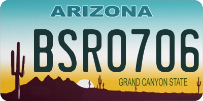 AZ license plate BSR0706