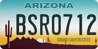 AZ license plate BSR0712